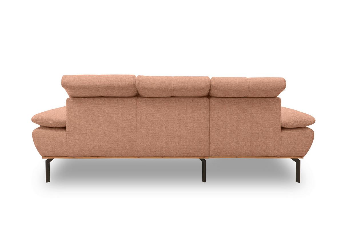 Ecksofa Rotbraun S: 242x170 cm - Wildeiche/Rotbraun, Design, Holz/Textil (242/170cm) - MID.YOU