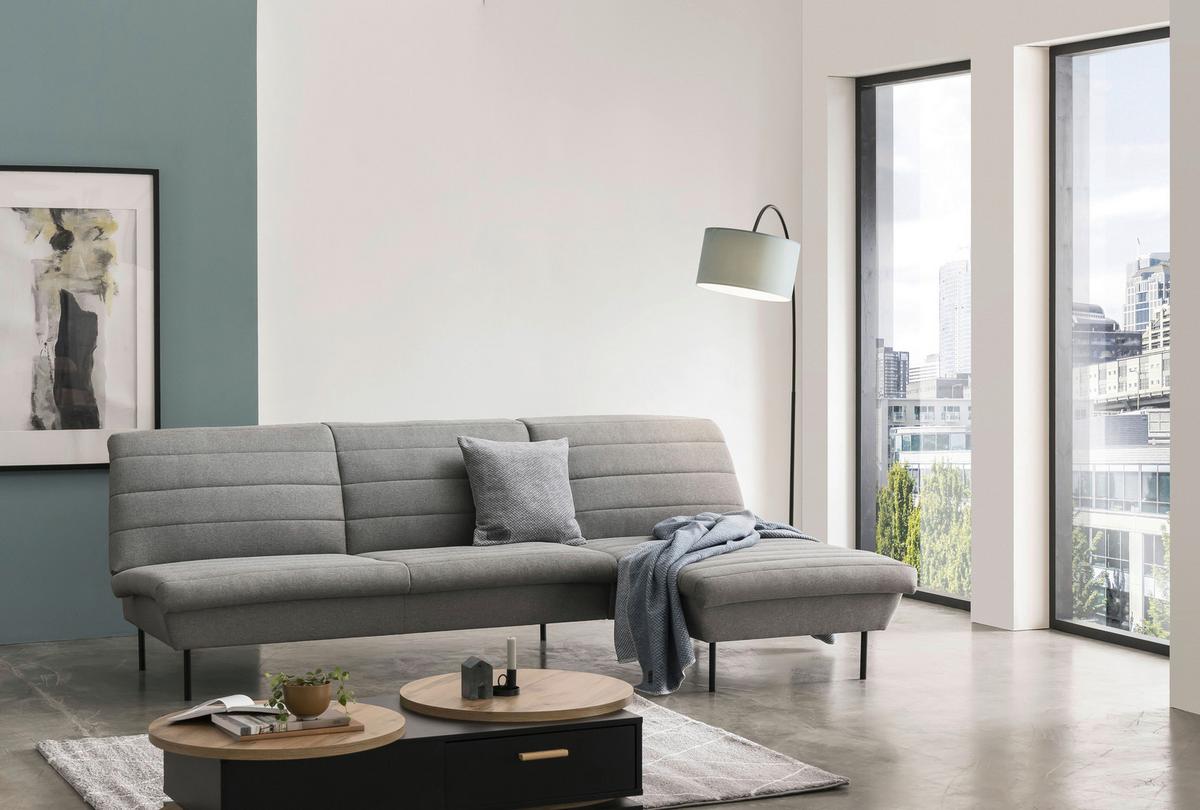 Ecksofa Looks Ix - Graubraun/Schwarz, Design, Textil (214/168cm) - LOOKS by W.Joop