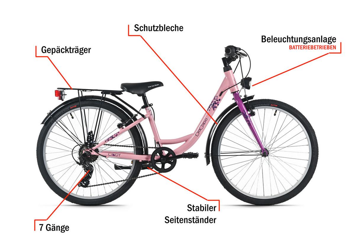 Dacapo Kinderfahrrad Cindy Weiß - Weiß, Basics, Metall