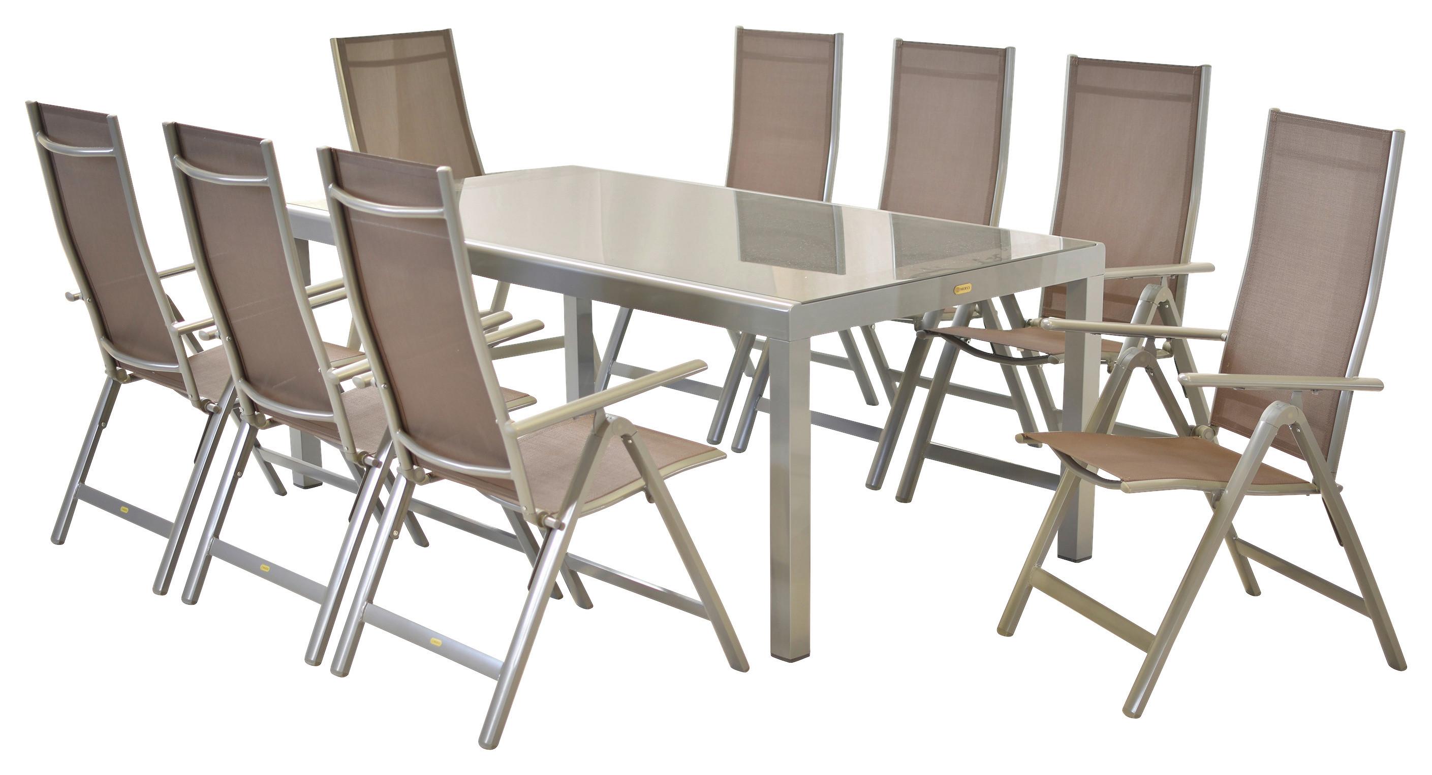 Gartenset Carrara - Taupe/Silberfarben, MODERN, Textil/Metall - Gardenson