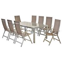 Gartenset Carrara - Taupe/Silberfarben, MODERN, Textil/Metall - Gardenson