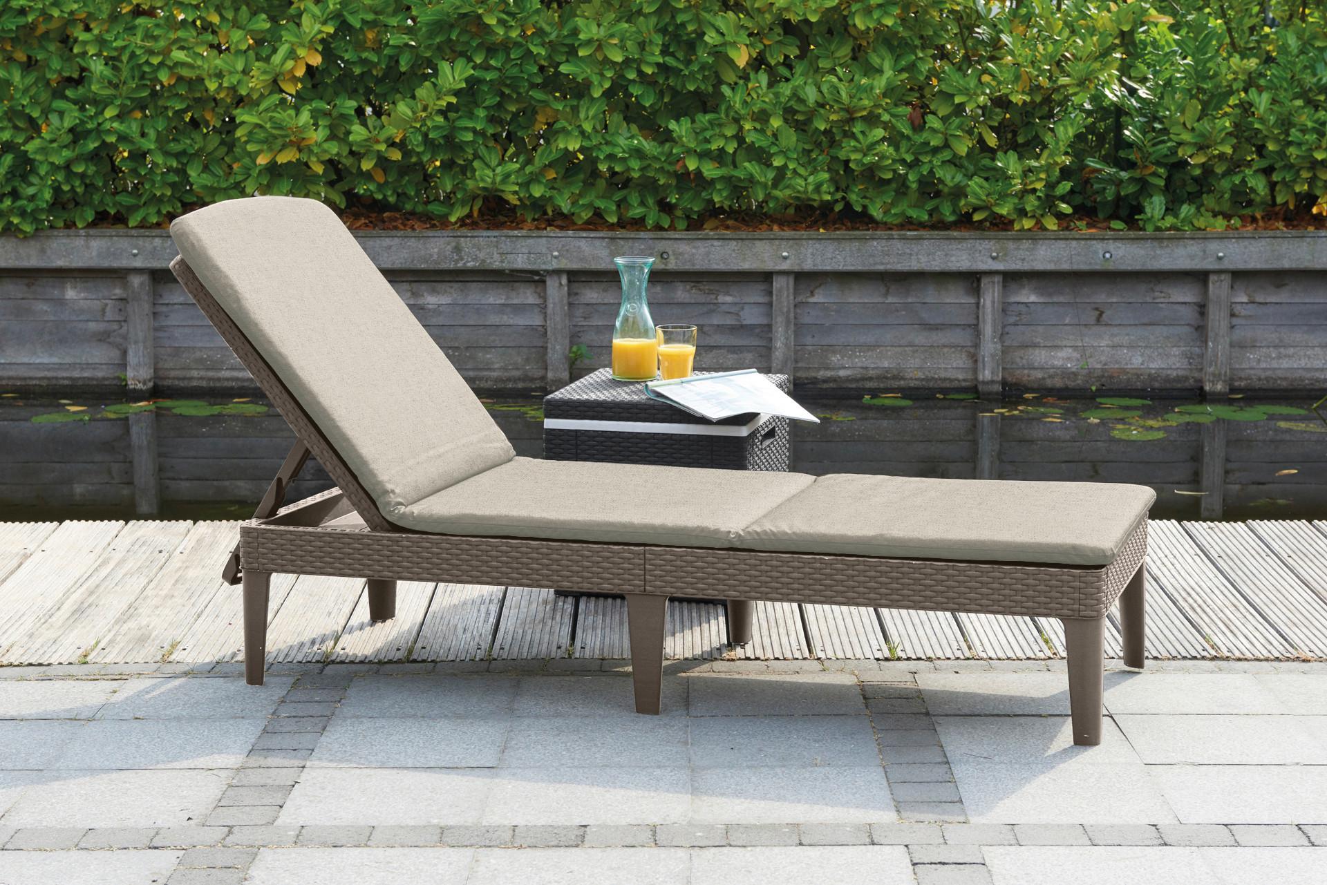 LEŽADLO NA OPAĽOVANIE JAIPUR - cappuccino, Modern, plast (187.5/58.2/29cm)