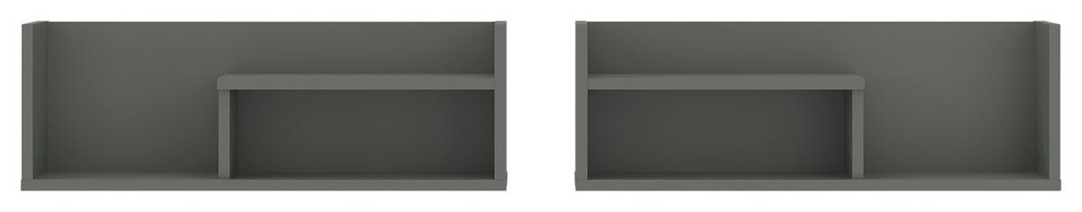 Falipolc Shirley - antracit/szürke, Design, faalapú anyag (140/24/22cm)