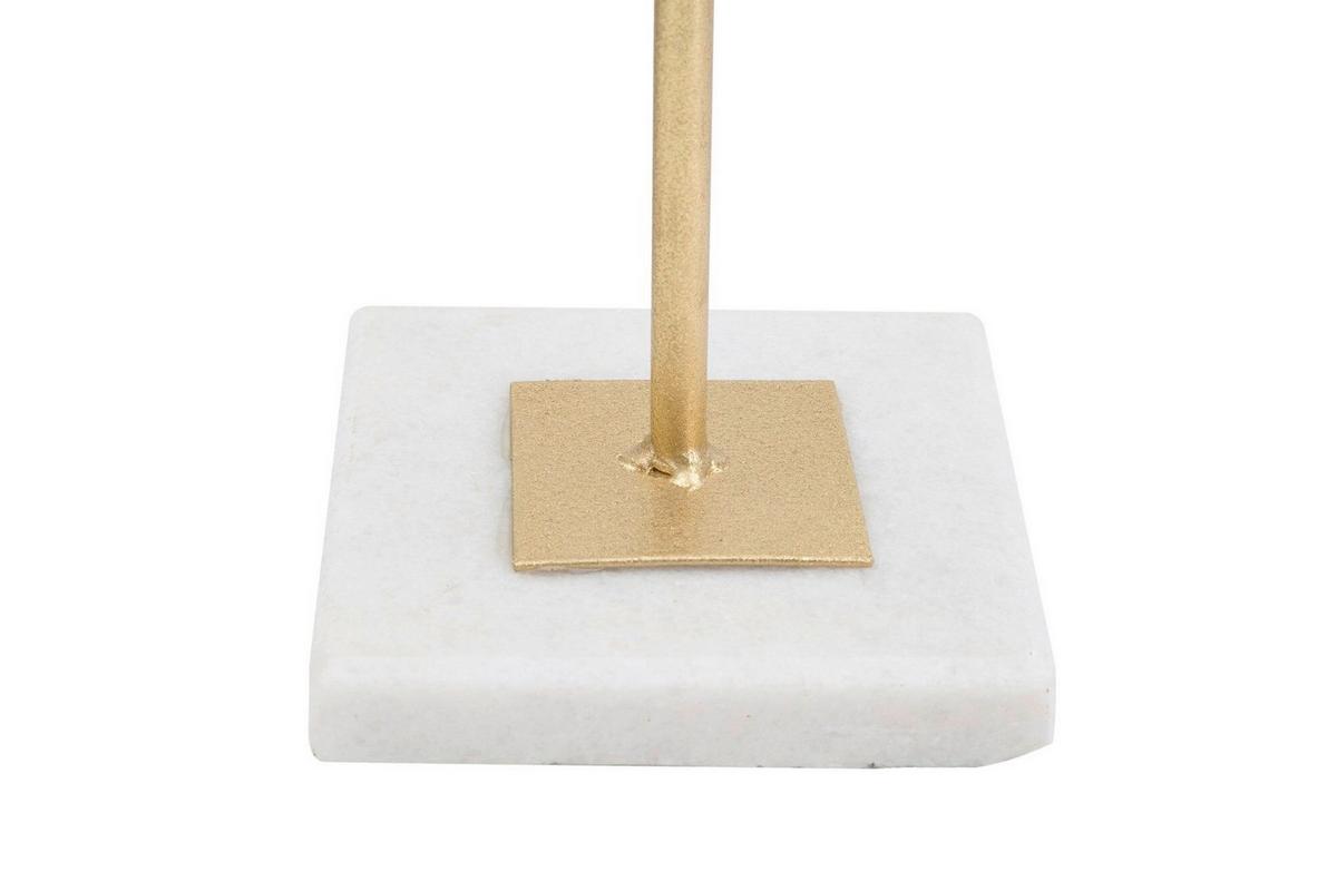 Skulptur Decor Cube Weiß, Goldfarben, H: 52,5 Cm - Goldfarben/Weiß, Basics, Stein/Metall (16/52.5/18cm)