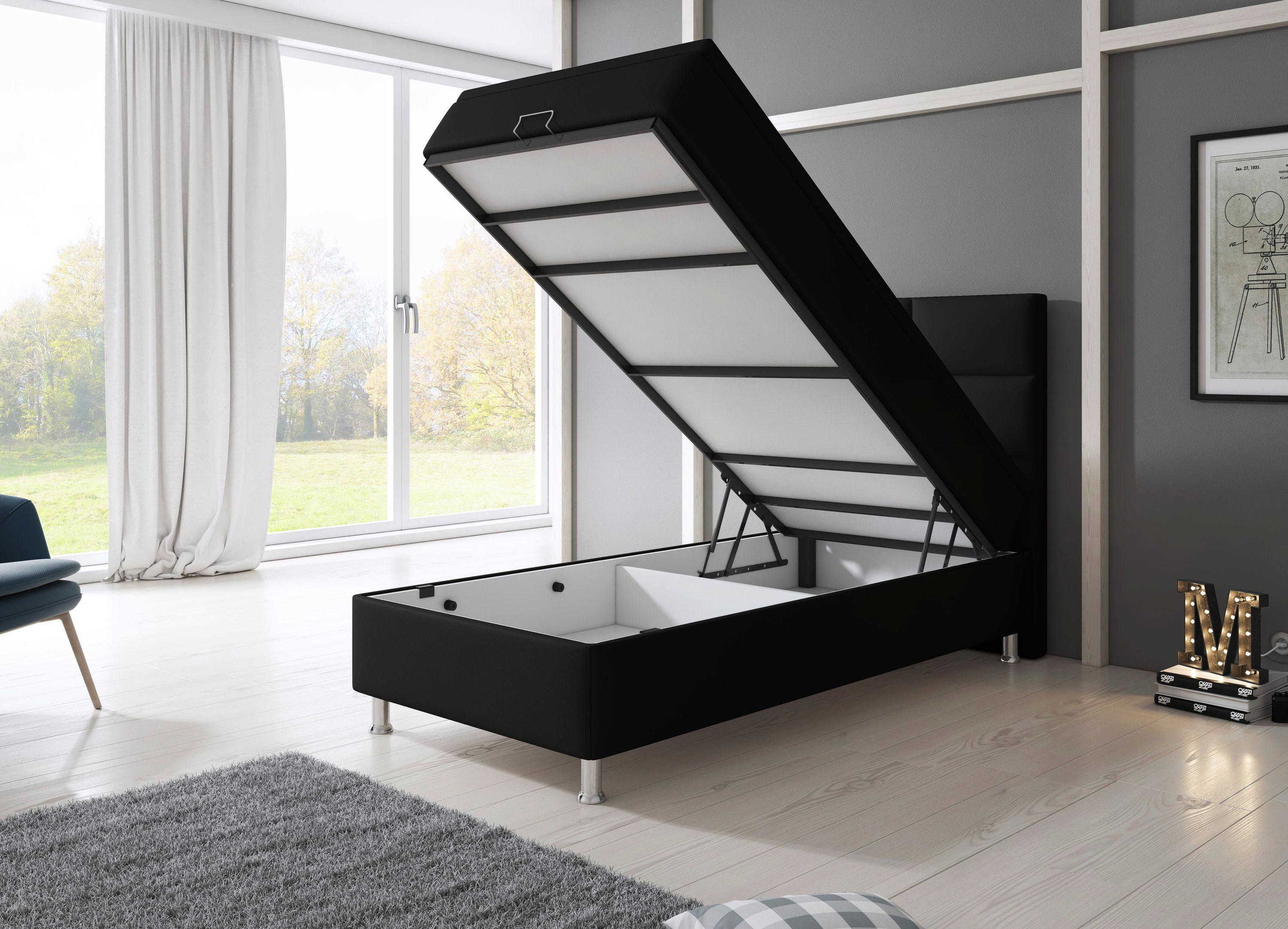 Boxspringbett im Lederlook