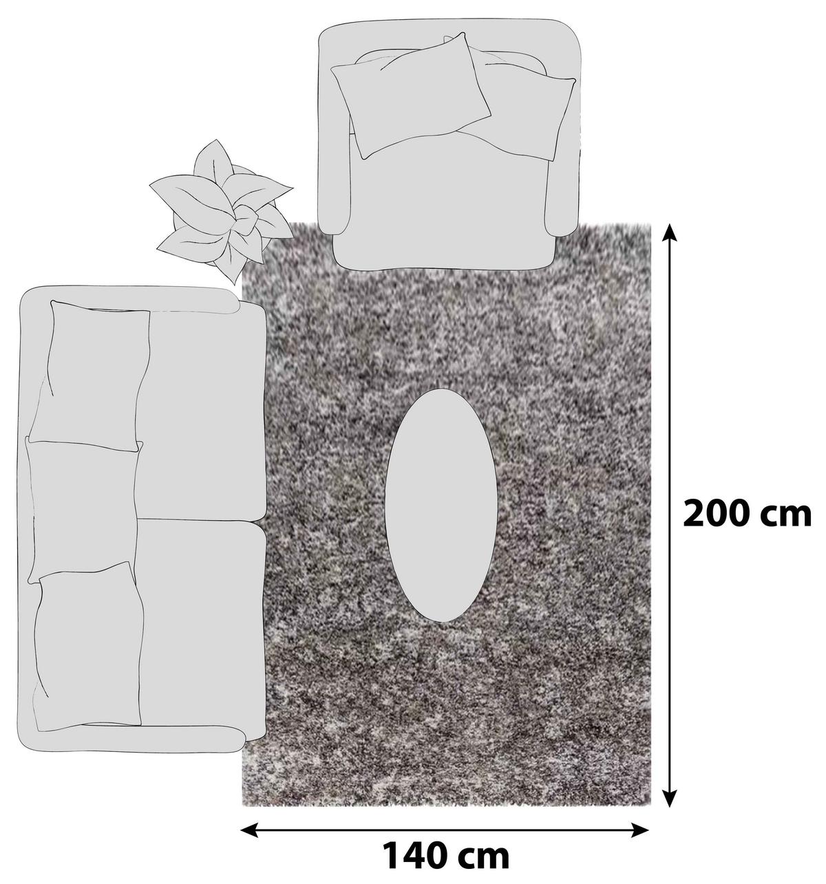 Hochflor Teppich Beige Enjoy 140x200 cm - Beige, KONVENTIONELL, Textil (140/200cm)