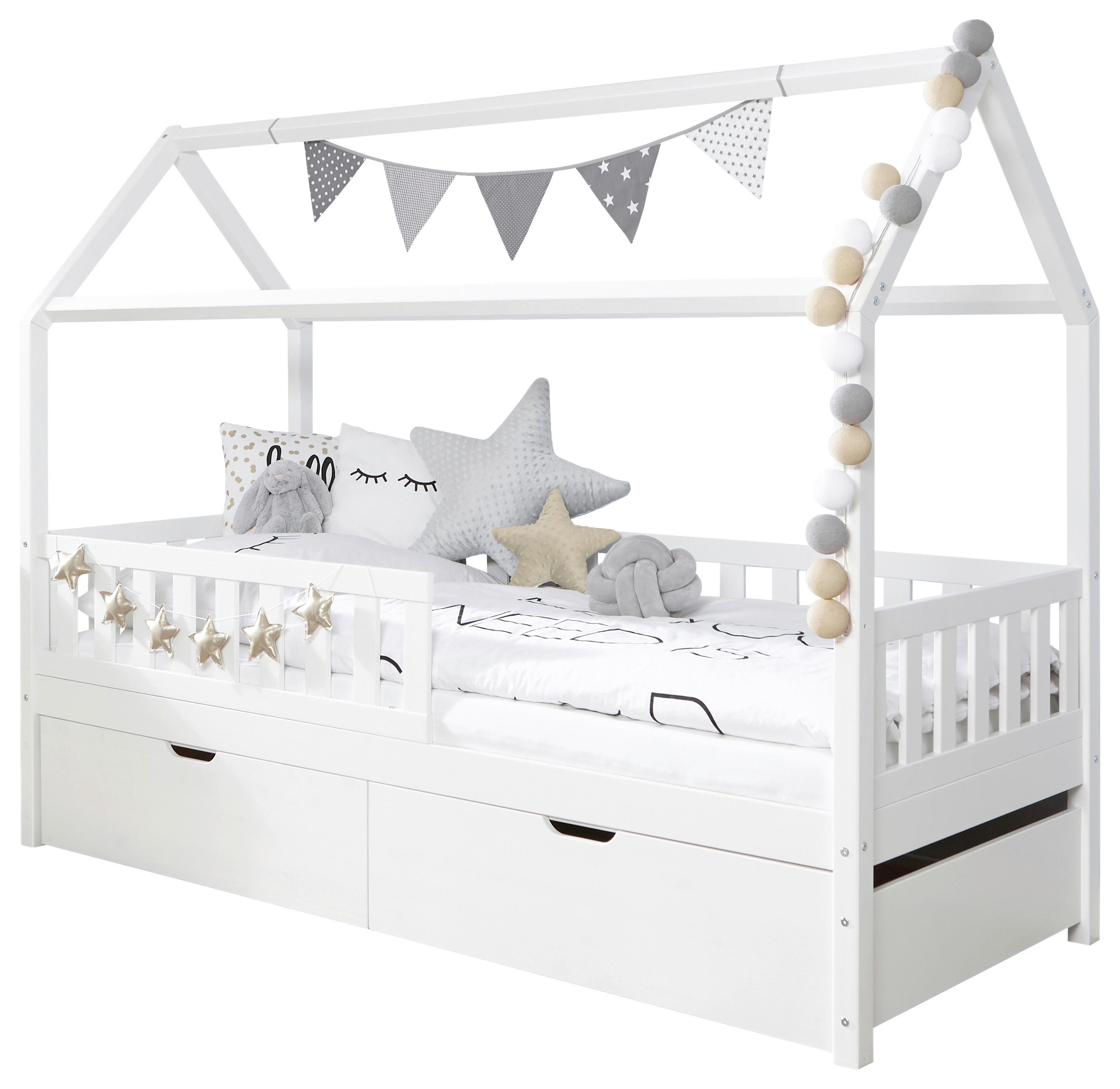 Hausbett 90x200cm Weiß