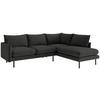 Ecksofa Samos Dunkelgrau S: 267x204 Cm - Dunkelgrau/Schwarz, Design, Textil (267/204cm) - Livetastic