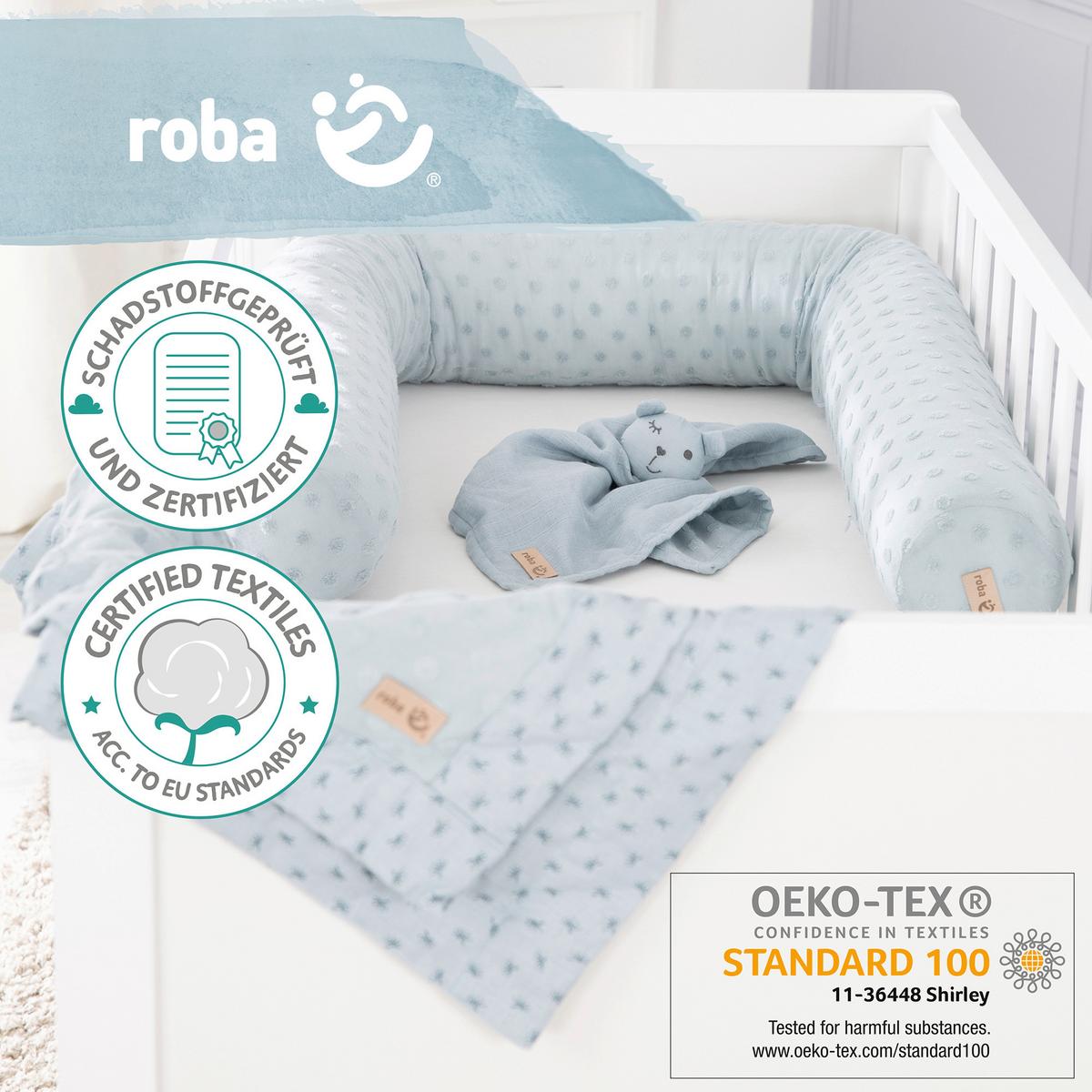 Geschenkset hellblau Kuscheln & Spielen - Hellblau, MODERN, Textil - Roba