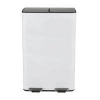 Treteimer Aliya Weiß Metall 60l Weiß LxBxH: 45x30x71 cm - Schwarz/Weiß, Basics, Kunststoff/Metall (45/30/71cm) - Spirella