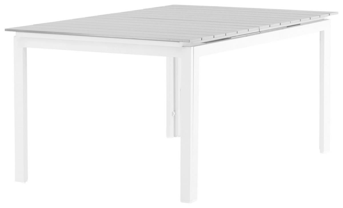 Gartentisch Levels - Weiß/Grau, KONVENTIONELL, Metall (160/100/75cm) - Gardenson