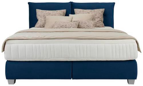 Posteľ boxspring Fog 160x200cm,modrá - modrá/strieborná, textil/plast (160/200cm) - Premium Living