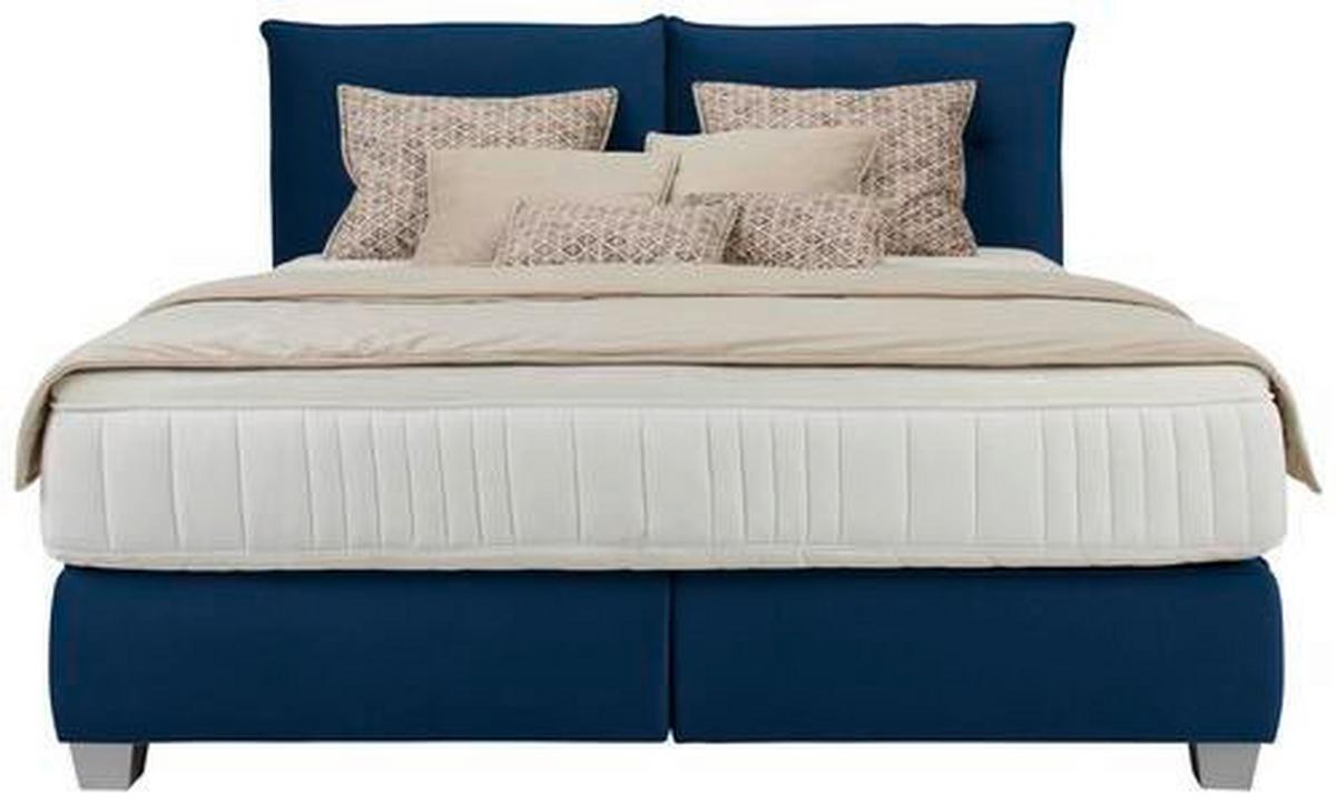 Postel boxspring Fog 180x200cm,modrá - modrá/barvy stříbra, textil/plast (180/200cm) - Premium Living