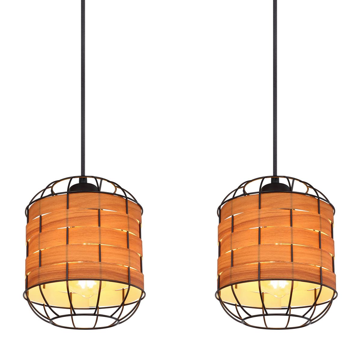 Hängeleuchte Solar H: 120 Cm 4-Flammig Braun/schwarz - Schwarz/Braun, Basics, Kunststoff/Metall (100/18/120cm) - Globo