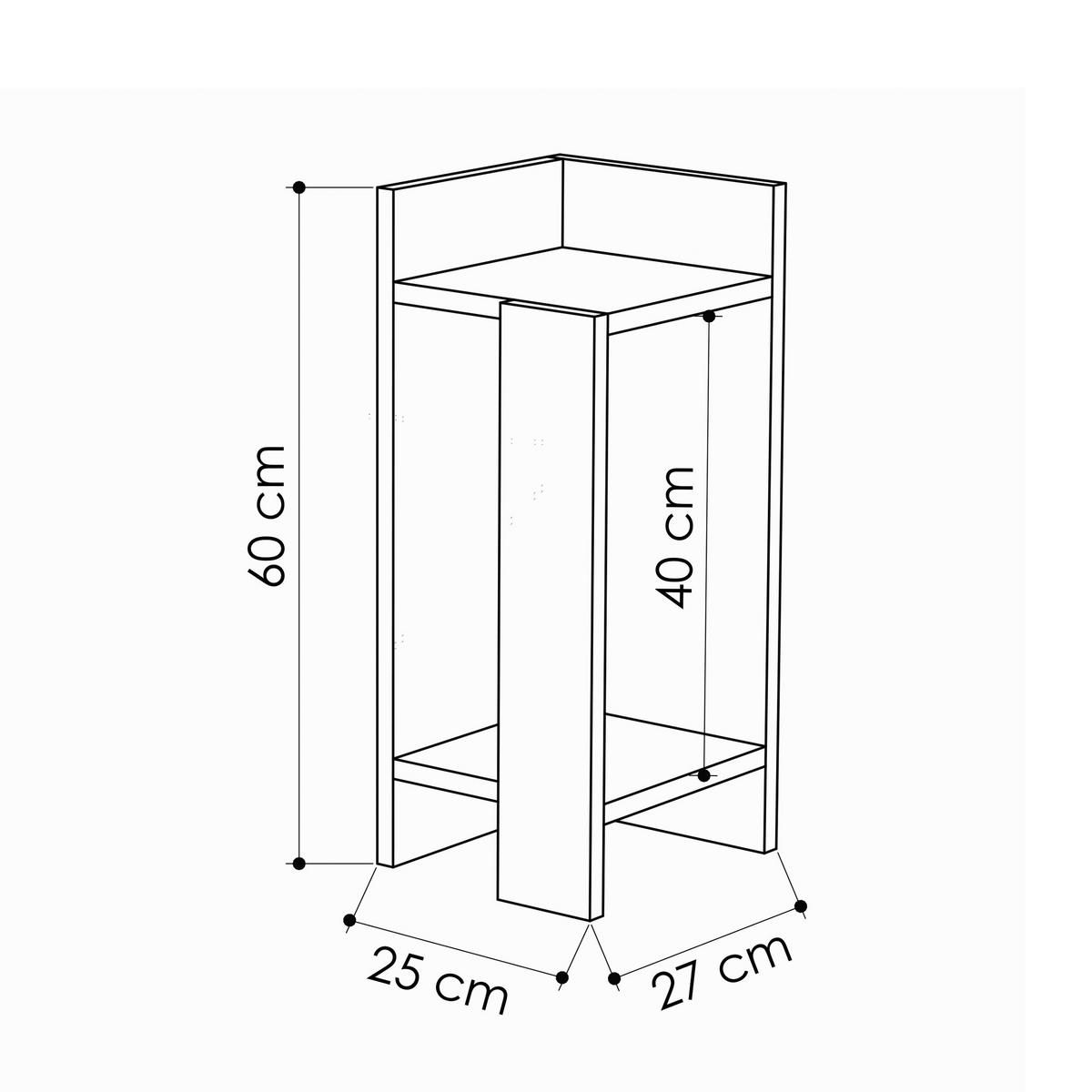 Nachttisch Elos Nachttisch Linkes Modul - Weiß, Design, Holzwerkstoff (27/60/25cm) - Livetastic