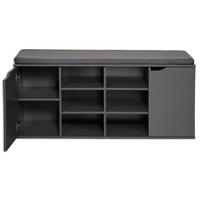 Schuhschrank Kesper Grau Holz Dekor B: 103 cm - Grau, Basics, Holzwerkstoff/Textil (103/48/30,50cm) - Kesper