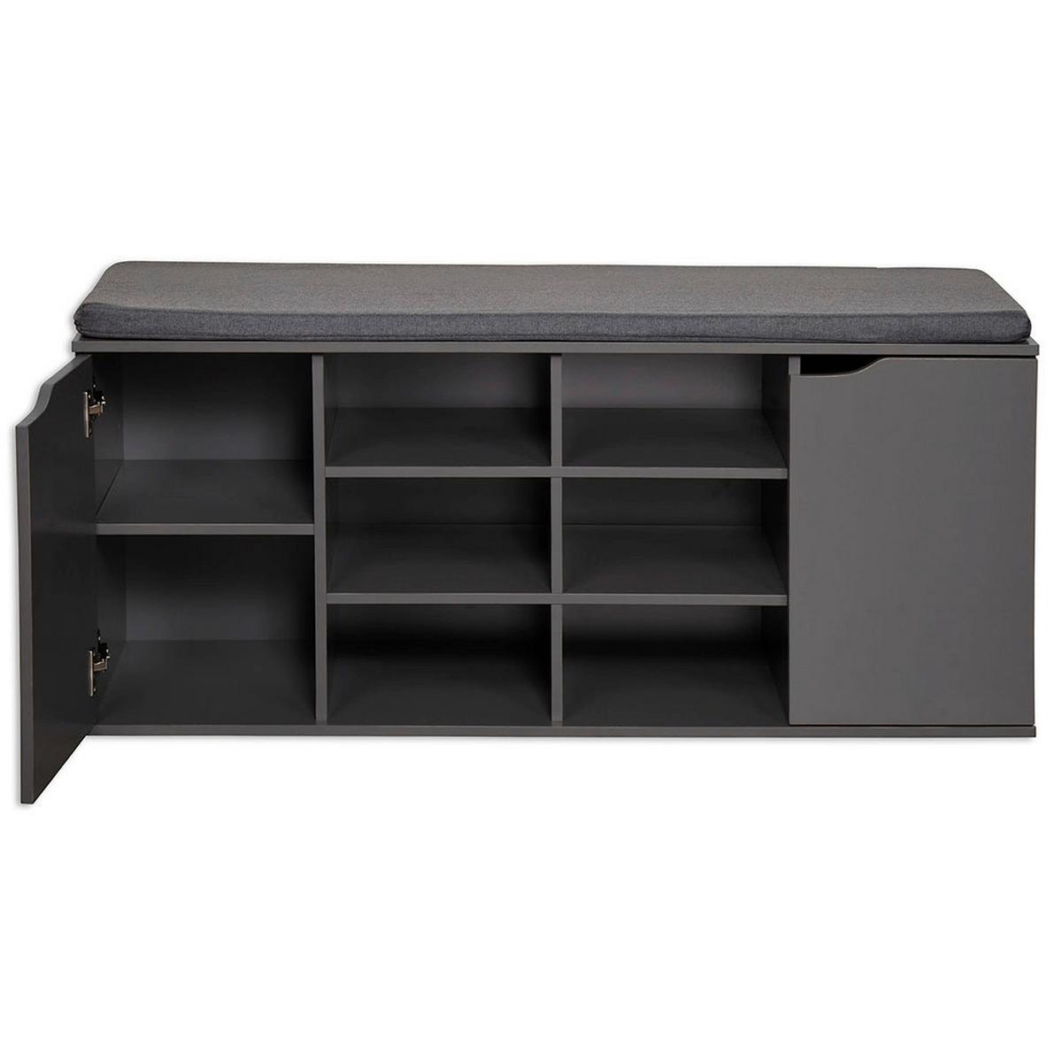 Schuhschrank Kesper Grau Holz Dekor B: 103 cm - Grau, Basics, Holzwerkstoff/Textil (103/48/30,50cm) - Kesper