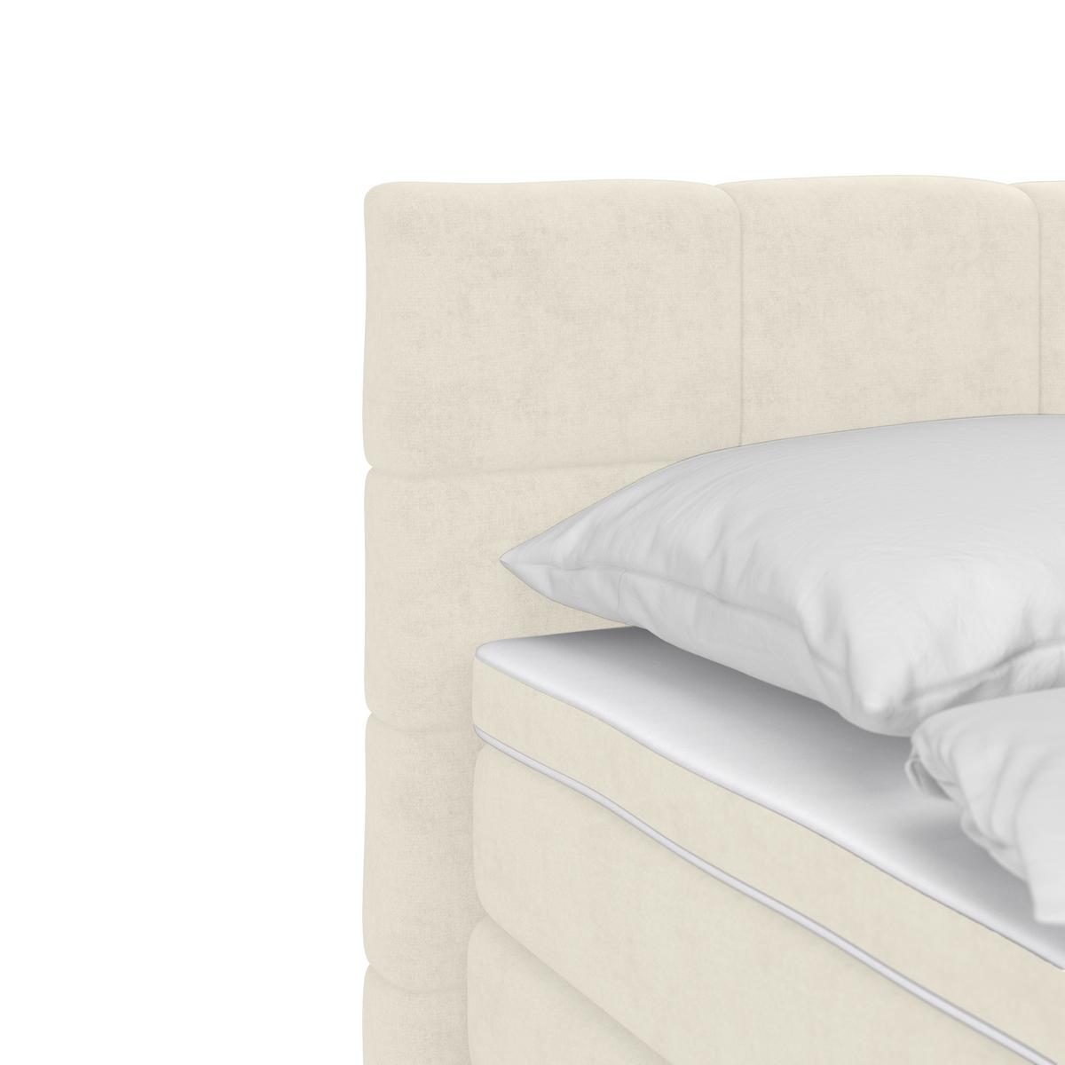 Boxspringbett April New Champagner, LF: 160x200cm - Champagner/Schwarz, KONVENTIONELL, Textil (160/200cm) - Sembella