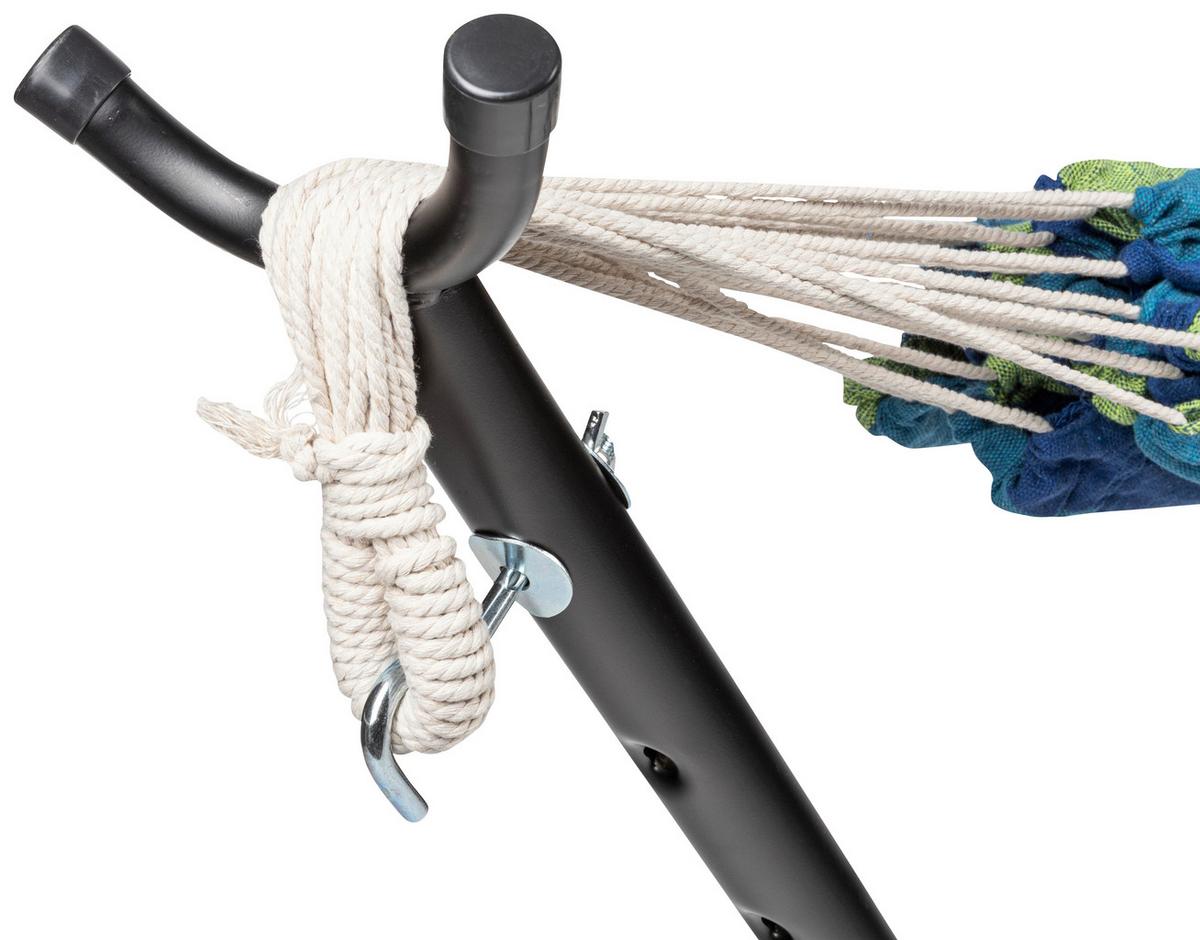 Hängematte mit Gestell Multicolor - Multicolor/Schwarz, Basics, Textil/Metall (270/120/115cm)