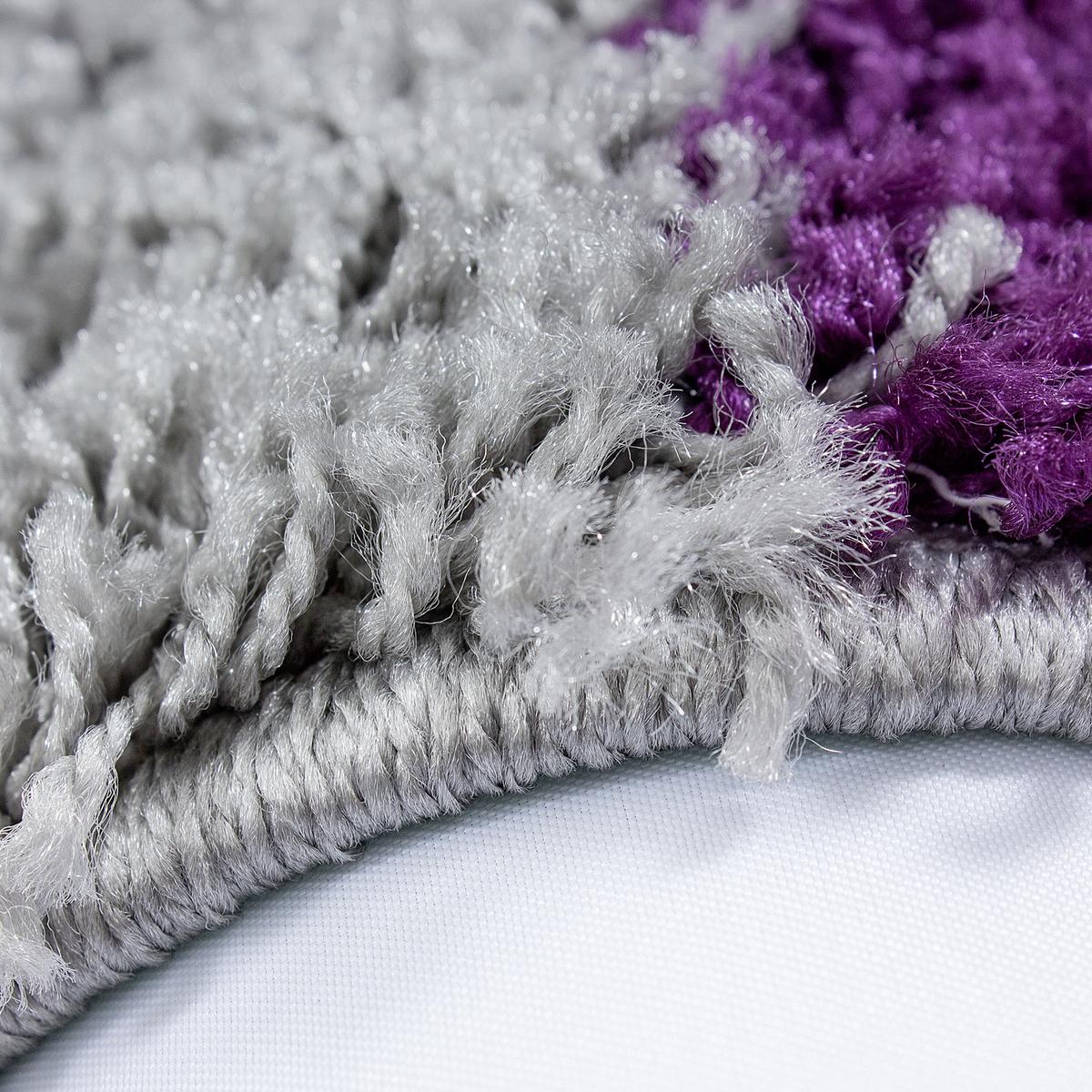Hochflor Teppich Lila Life 120x170 cm - Lila/Hellgrau, KONVENTIONELL, Textil (120/170cm) - Novel