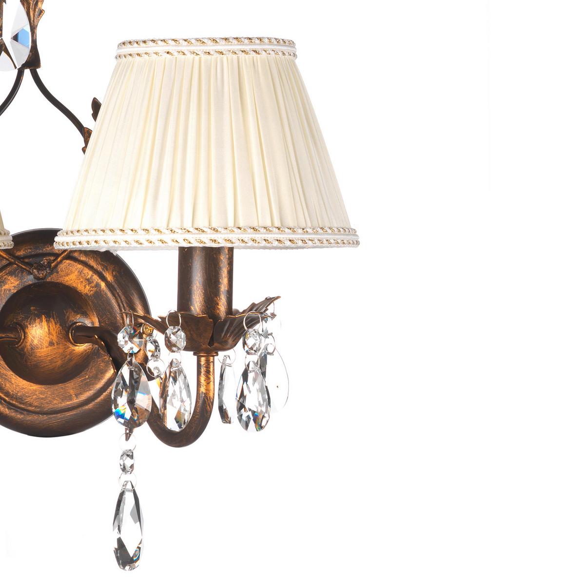 Wandleuchte 4669/ap2b - Bronzefarben, KONVENTIONELL, Glas/Textil (34/24/30cm)