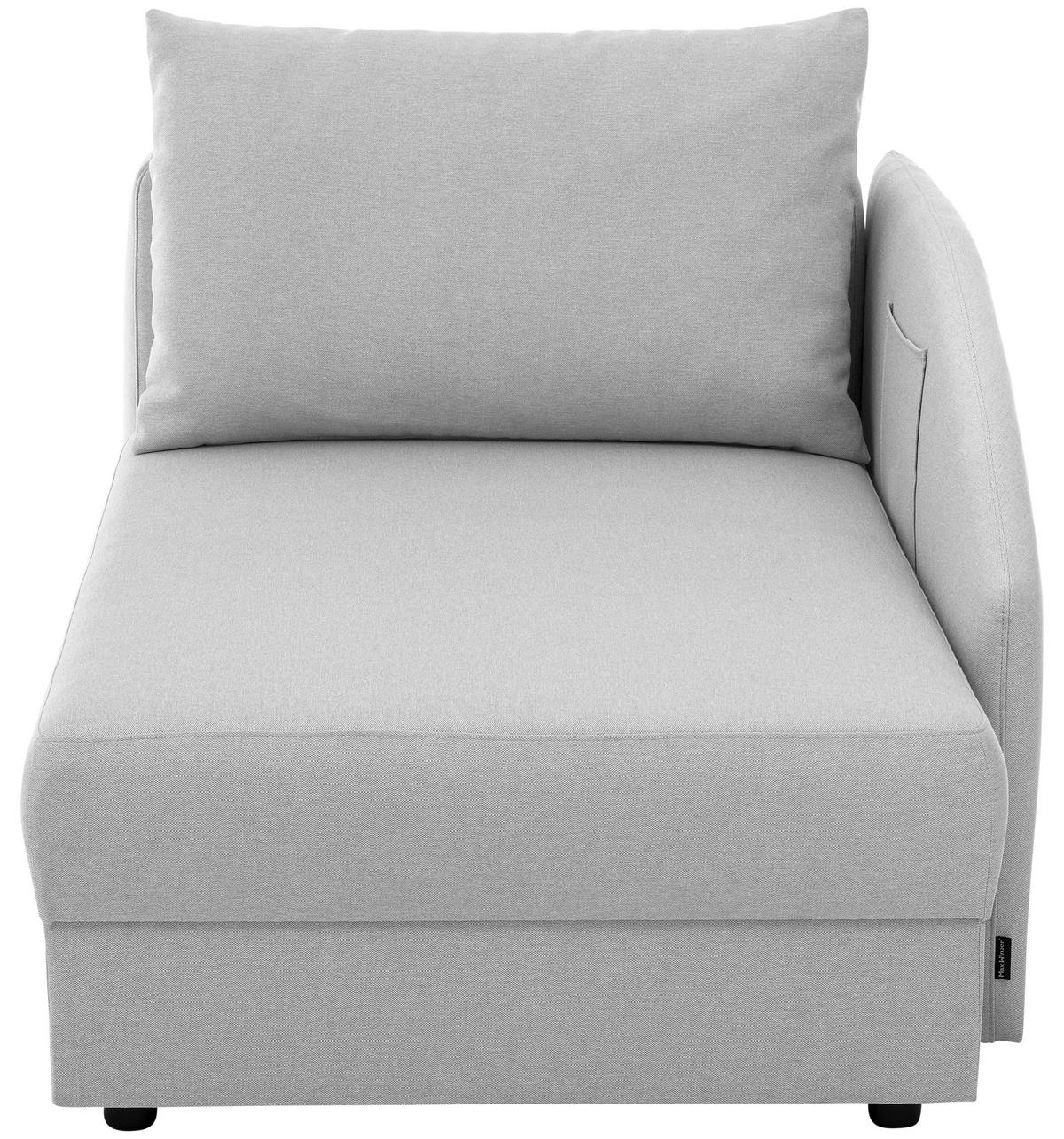 Recamiere Tobi L: 154cm Rechts Hellgrau Mit Bettkasten - Hellgrau, Design, Textil (154/86/93cm) - Max Winzer
