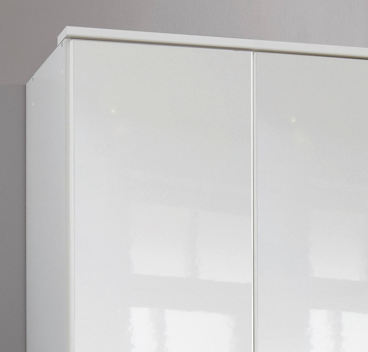 Drehtürenschrank B: 91 cm Clack, Weiß - Weiß Hochglanz/Weiß, Basics, Holzwerkstoff (91/199/58cm) - MID.YOU