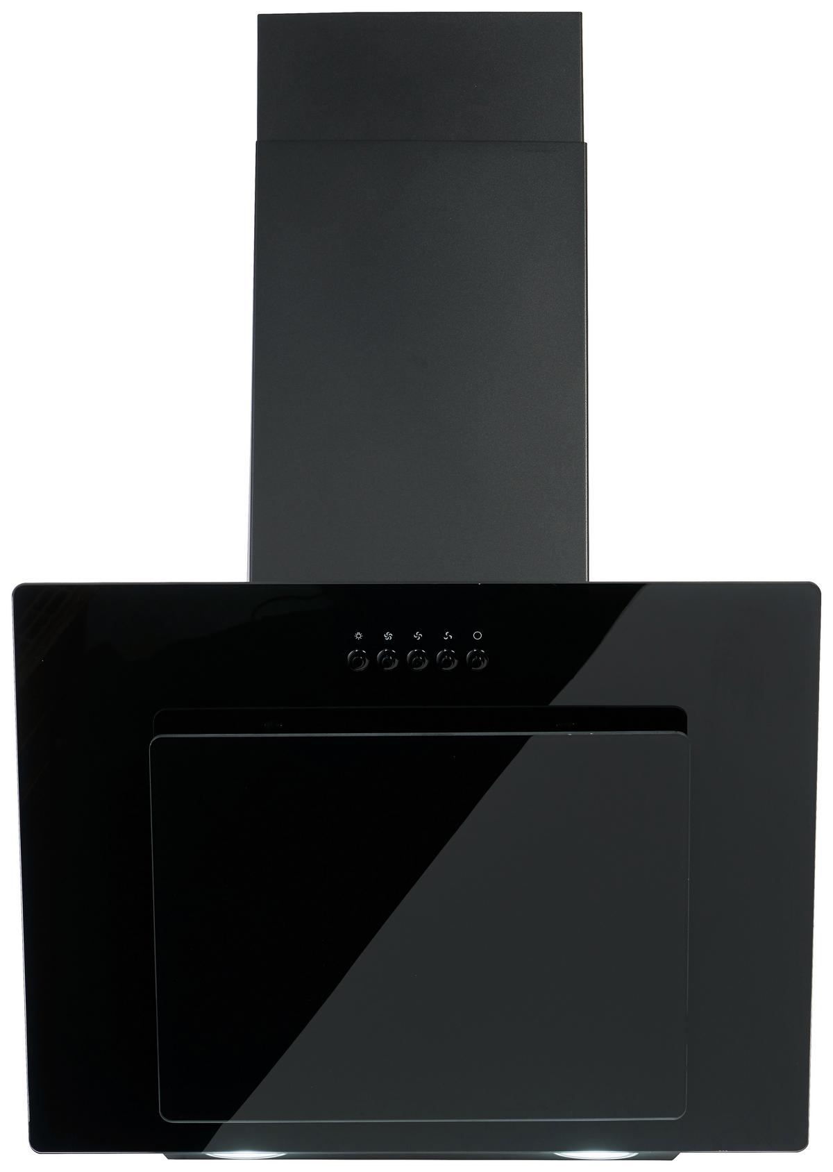 Kopffreihaube 9039x Glas Schwarz B: 59,6 Cm, Led - Schwarz, Basics, Glas (59,60/78/31,30cm) - PKM
