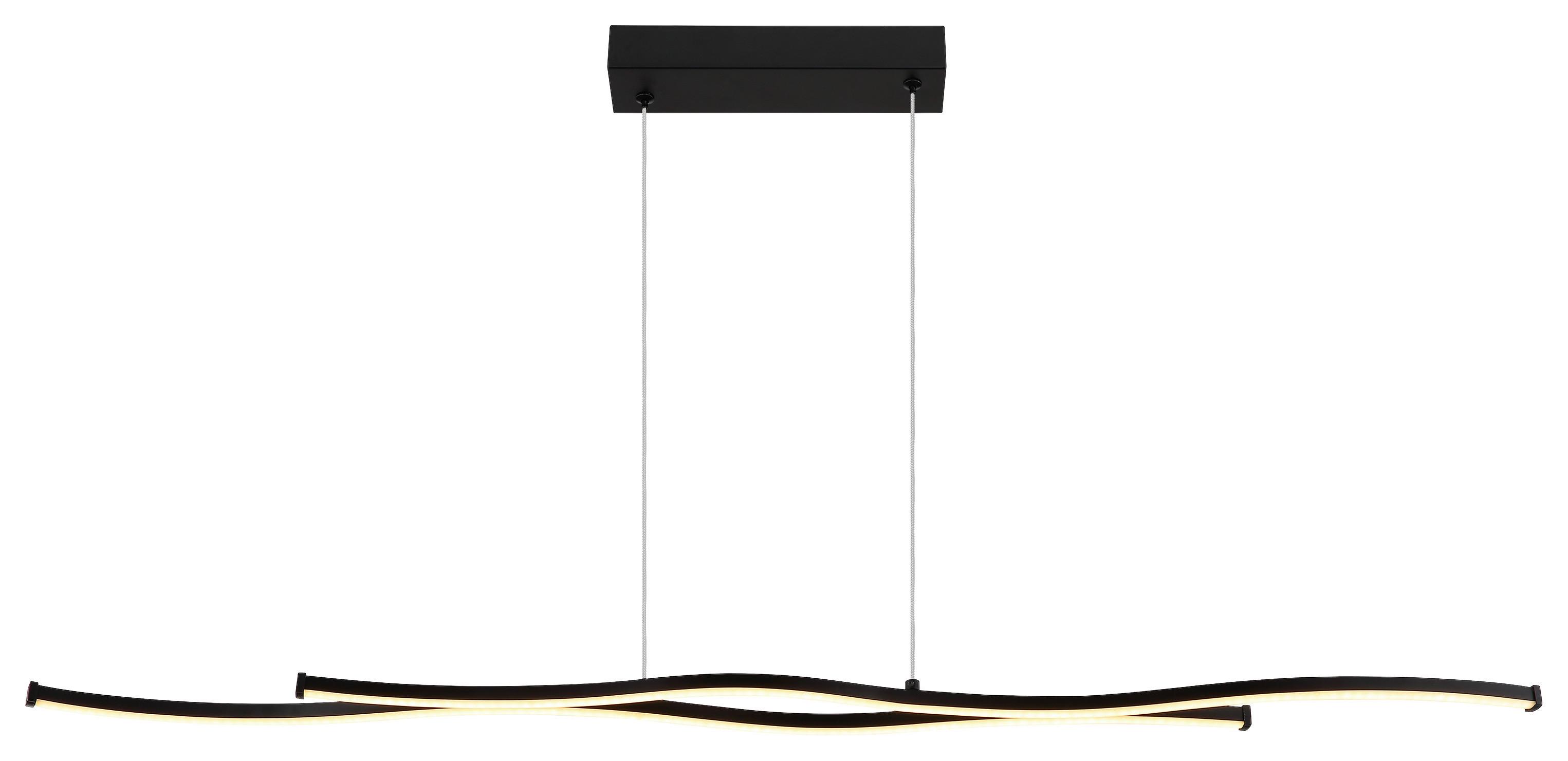 ZÁVĚSNÉ LED SVÍTIDLO LOREN - černá/opál, Moderní, kov/plast (110,4/8,6/120cm) - Mömax