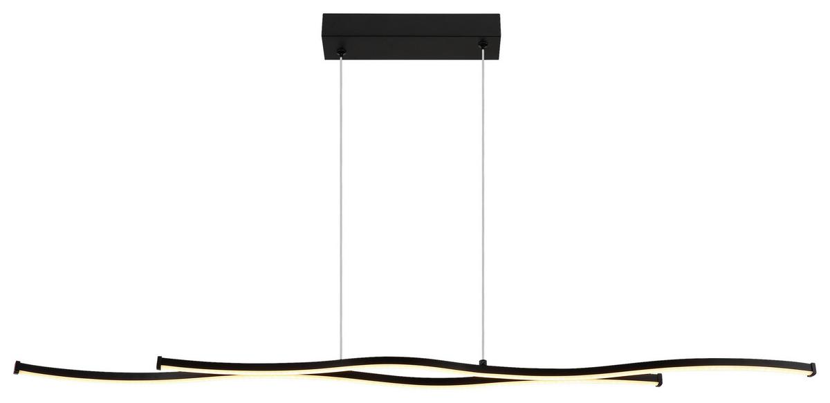 ZÁVĚSNÉ LED SVÍTIDLO LOREN - černá/opál, Moderní, kov/plast (110,4/8,6/120cm) - Mömax