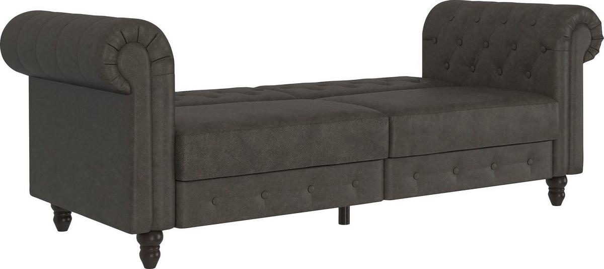 Schlafsofa Firenze Anthrazit, mit Schlaffunktion - Anthrazit/Schwarz, Basics, Textil (236/83/87cm) - Livetastic