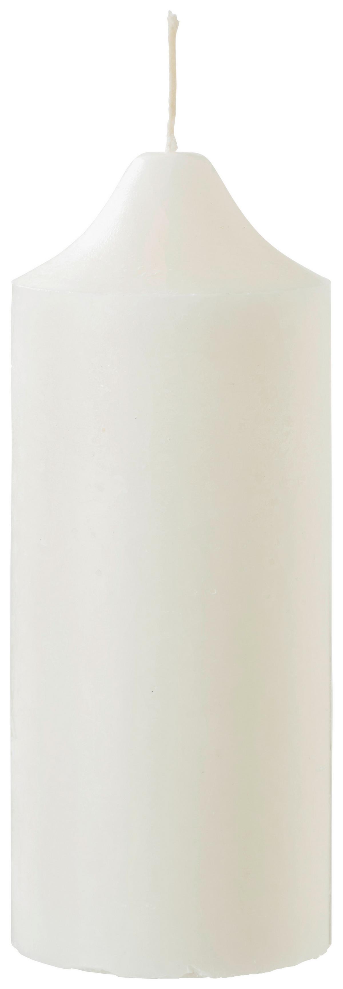 Sviečka v tvare valca Organic, 10/25cm - biela (10/25cm) - ecoTree