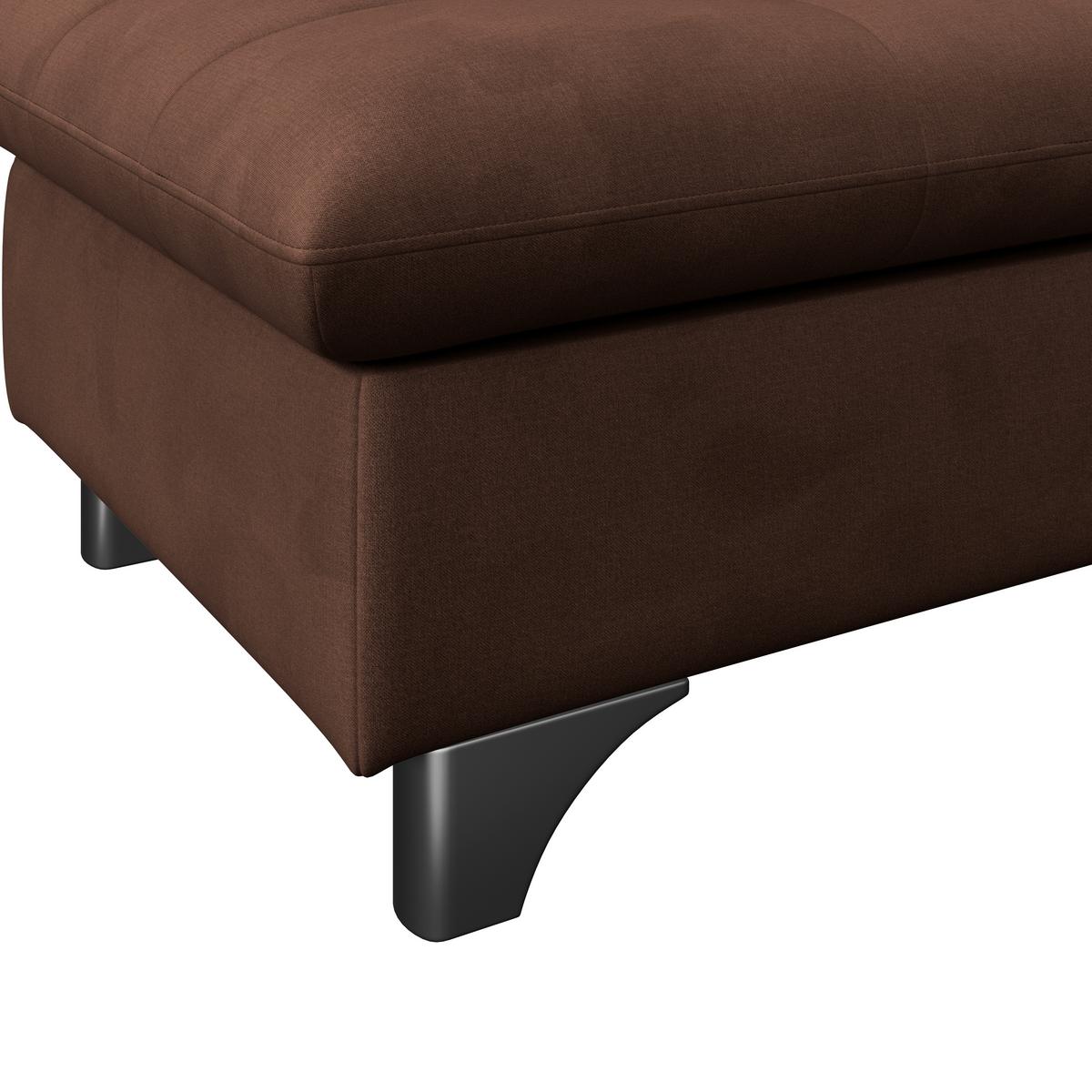 Hocker Gemini Dunkelbraun, B: 108cm - Chromfarben/Braun, KONVENTIONELL, Textil (108/46/108cm)