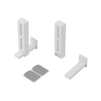 Klemmträger Weiß Kunststoff 2er-Set, ohne Bohren - Weiß, KONVENTIONELL, Kunststoff/Metall - Ondega