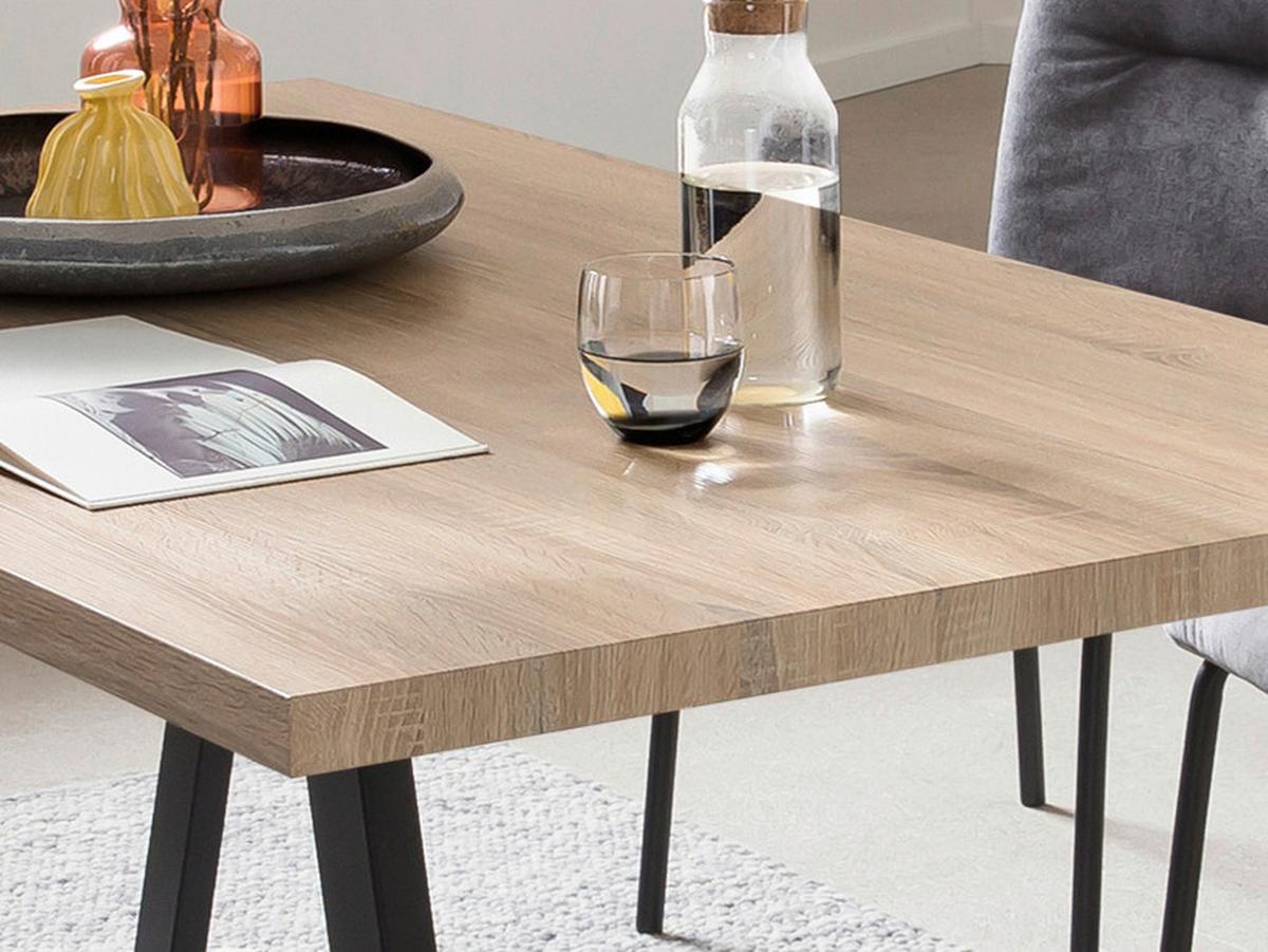 Esstisch Schwarz, Naturfarben L: 160cm - Schwarz/Naturfarben, Design, Holzwerkstoff/Metall (160/90/75cm) - Livetastic