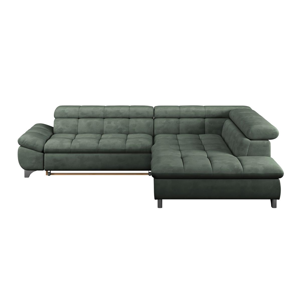 Ecksofa Gemini Grün, B: 312cm - Chromfarben/Grün, KONVENTIONELL, Textil (312/234cm)