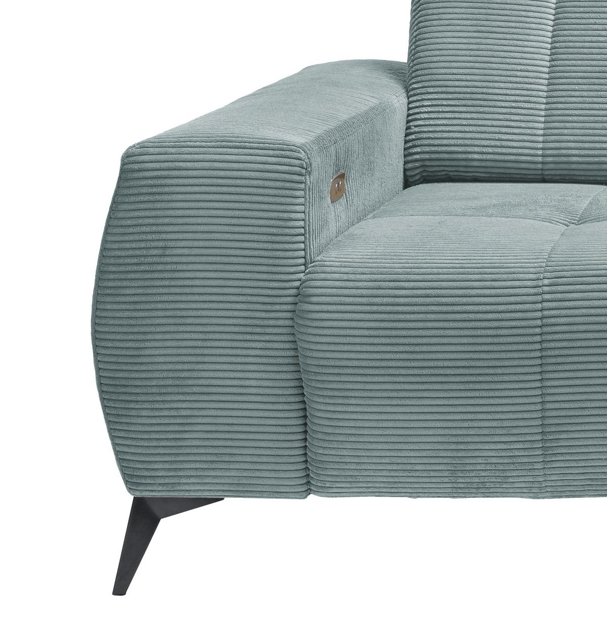 Ecksofa Mit Usb Anschluss Sano, Hellblau, S: 258x180 Cm - Schwarz/Hellblau, MODERN, Textil (258/180cm) - Livetastic