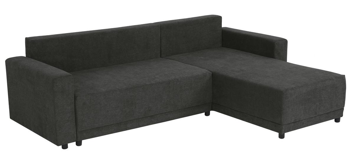 Ecksofa Time Anthrazit S: 178x248 cm - Anthrazit/Schwarz, Design, Textil (178/248cm) - MID.YOU