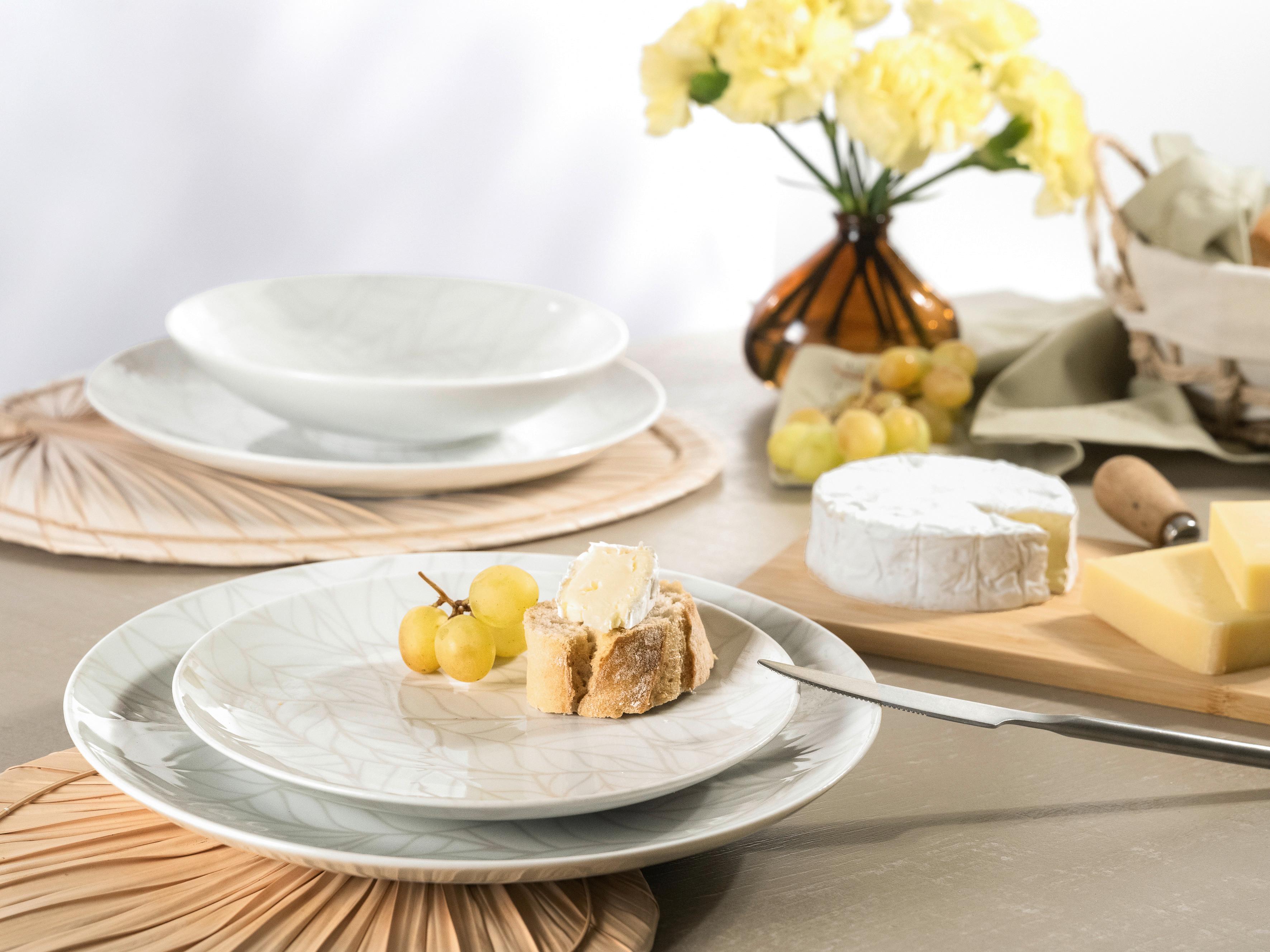 Tafelservice Keramik 4 Personen Geschirr Set - Multicolor/Weiß, Basics, Keramik - Creatable