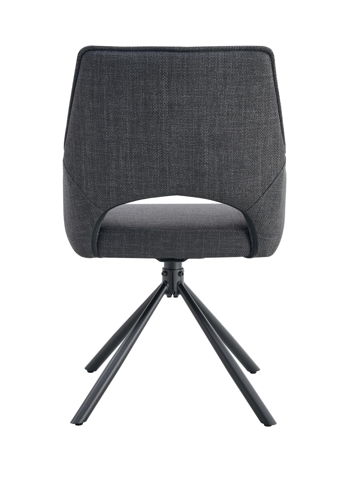 Armlehnstuhl-Set Jana Anthrazit B: 57 cm - Anthrazit, MODERN, Textil/Metall (57/91/64cm) - MID.YOU