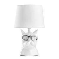 Tischleuchte Weiß D: 18 cm 6w - Weiß, Trend, Keramik/Textil (18/29cm)