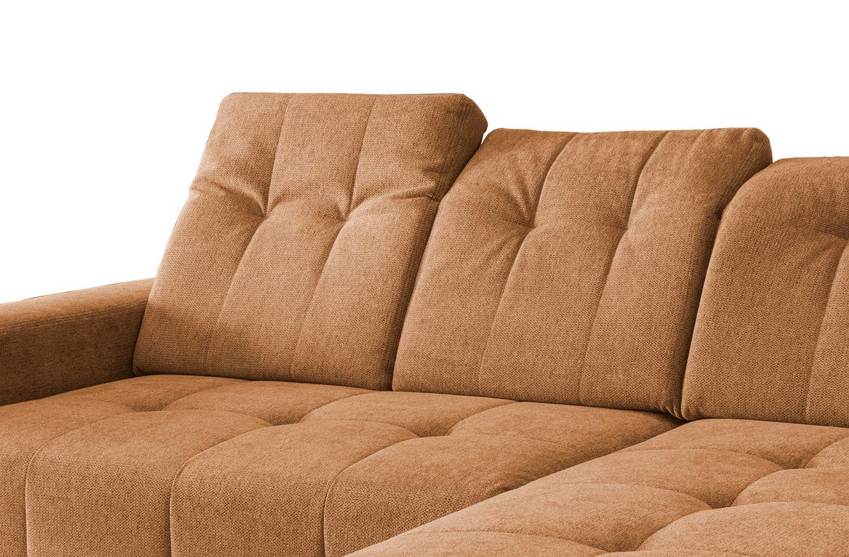 Ecksofa mit USB Anschluss Sano, Currygelb, S: 258x180 cm - Currygelb/Schwarz, MODERN, Textil (258/180cm) - Livetastic