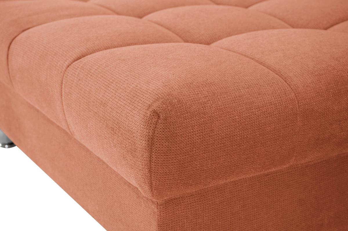 Rohová sedačka ERICE, levá, koňaková - barvy chromu/koňaková, Design, textil/plast (198/312cm)