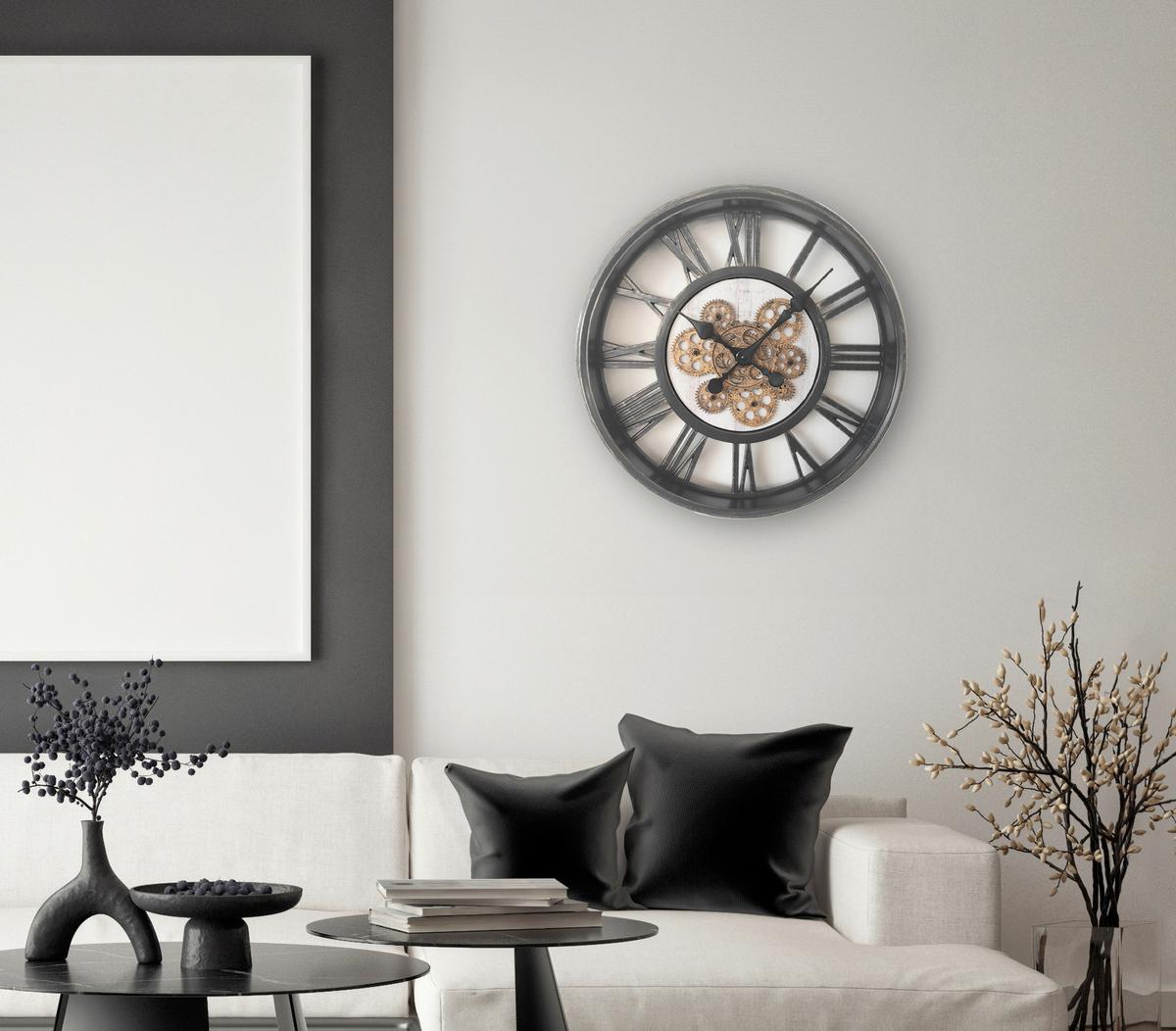 WANDUHR B992527 OPHELIA - Schwarz, Design, Glas/Kunststoff (50,8/50,cm)