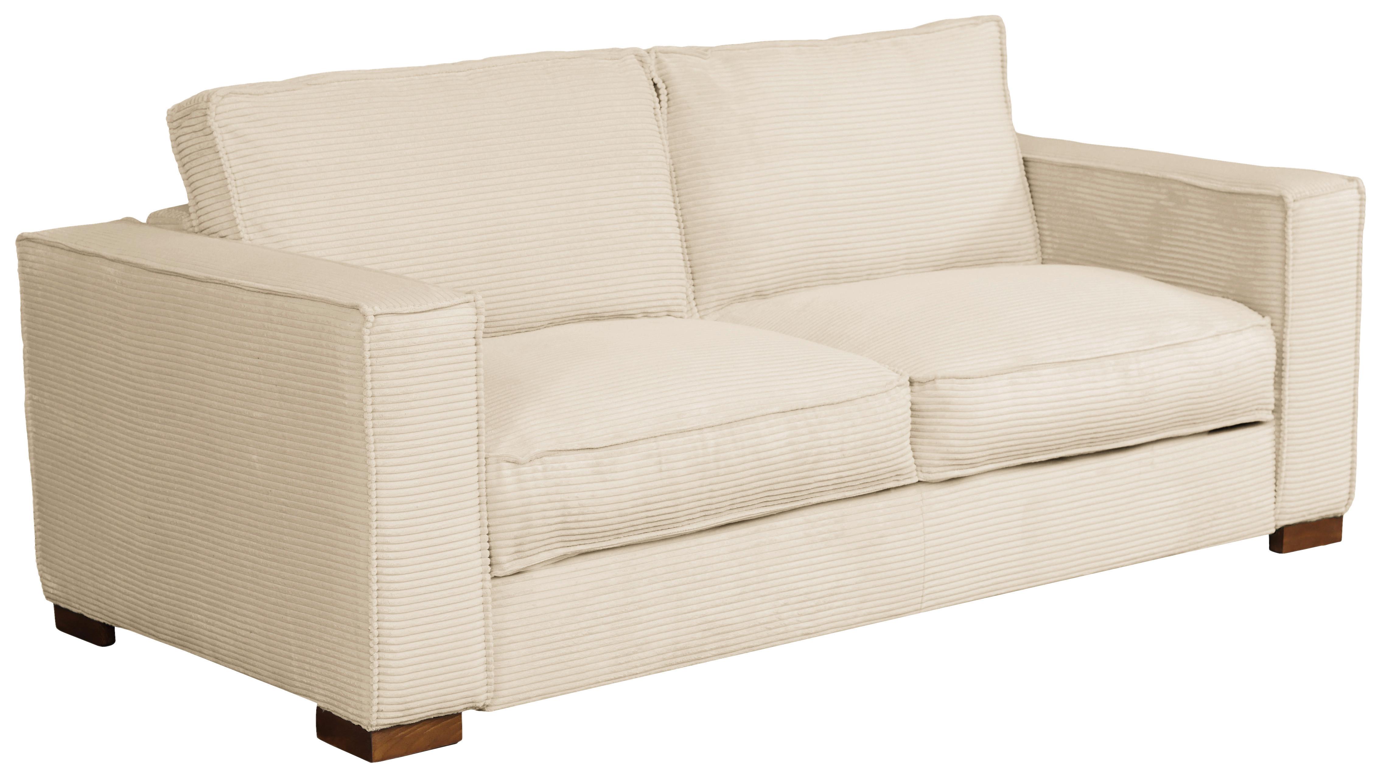 Schlafsofa Texas Creme Cord, B: 203 cm - Dunkelbraun/Creme, Design, Textil (203/85/99cm) - MID.YOU