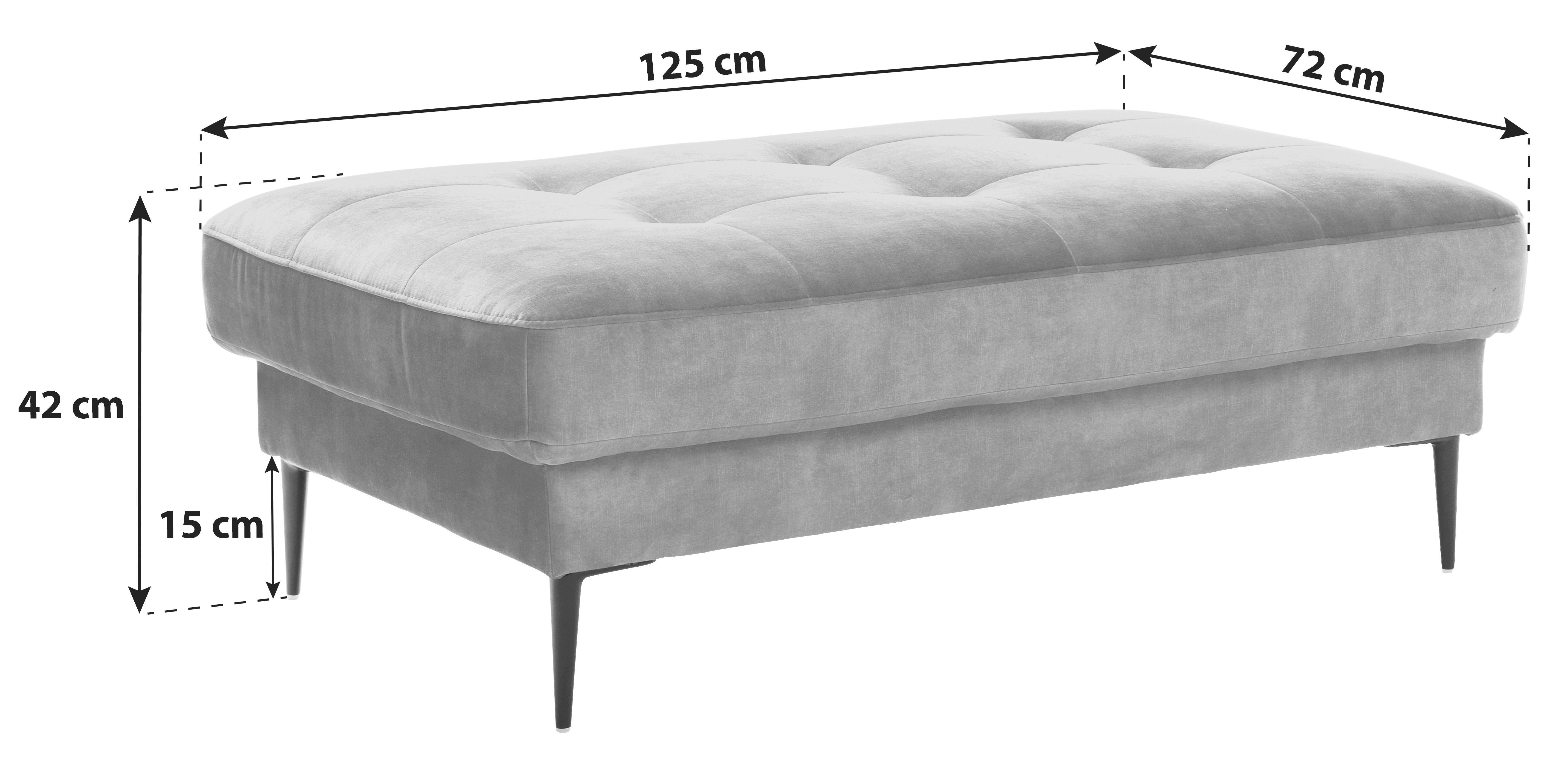 Hocker Luzi - Dunkelgrün/Schwarz, MODERN, Textil (125/42/72cm) - Trendmanufaktur