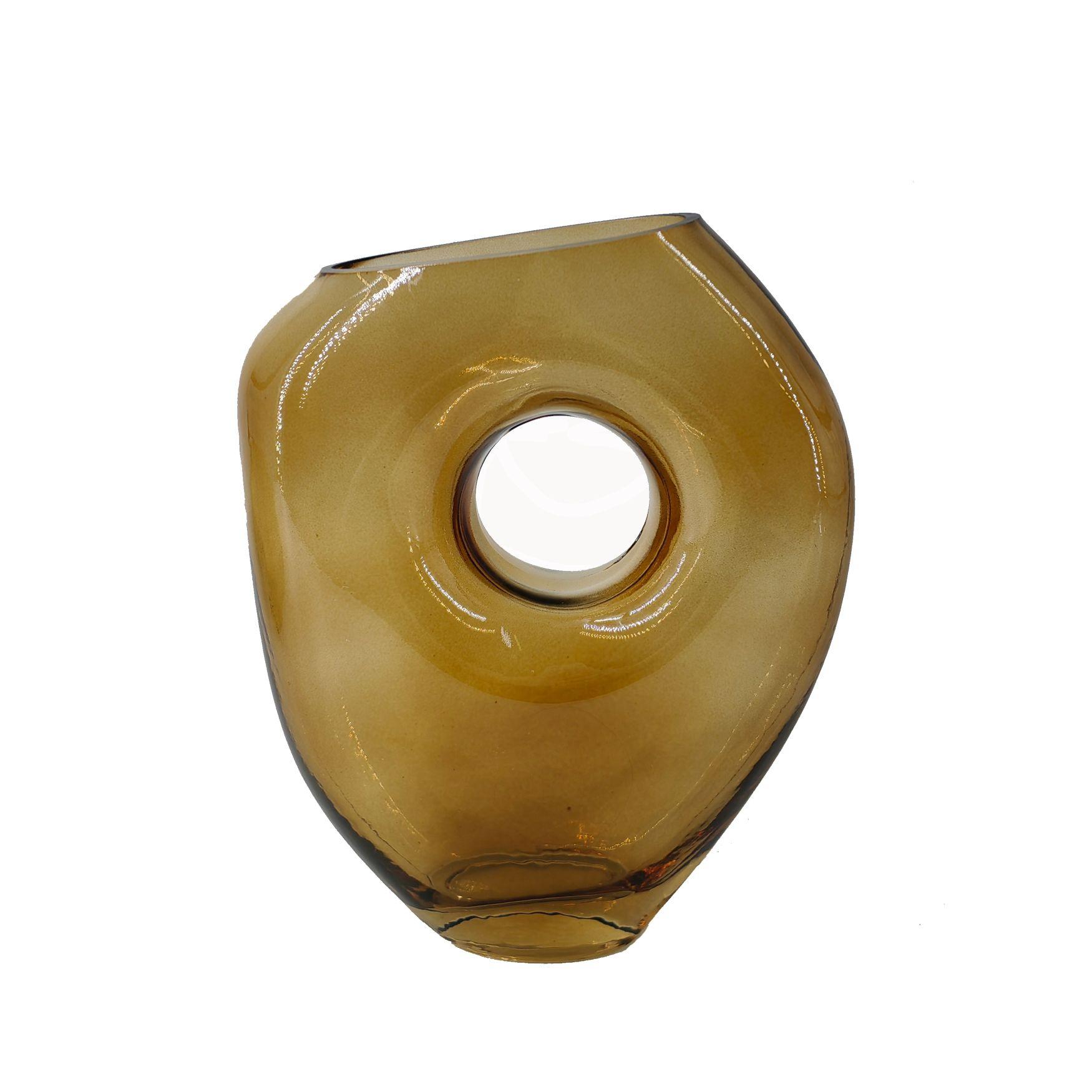 Dekovase Zana - Braun, KONVENTIONELL, Glas (18/7,5/22,5cm) - Luca Bessoni