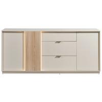 Sideboard Alex Kaschmir, B: 193cm - Kaschmir/Schwarz, Design, Holzwerkstoff (193/83/40cm) - MID.YOU