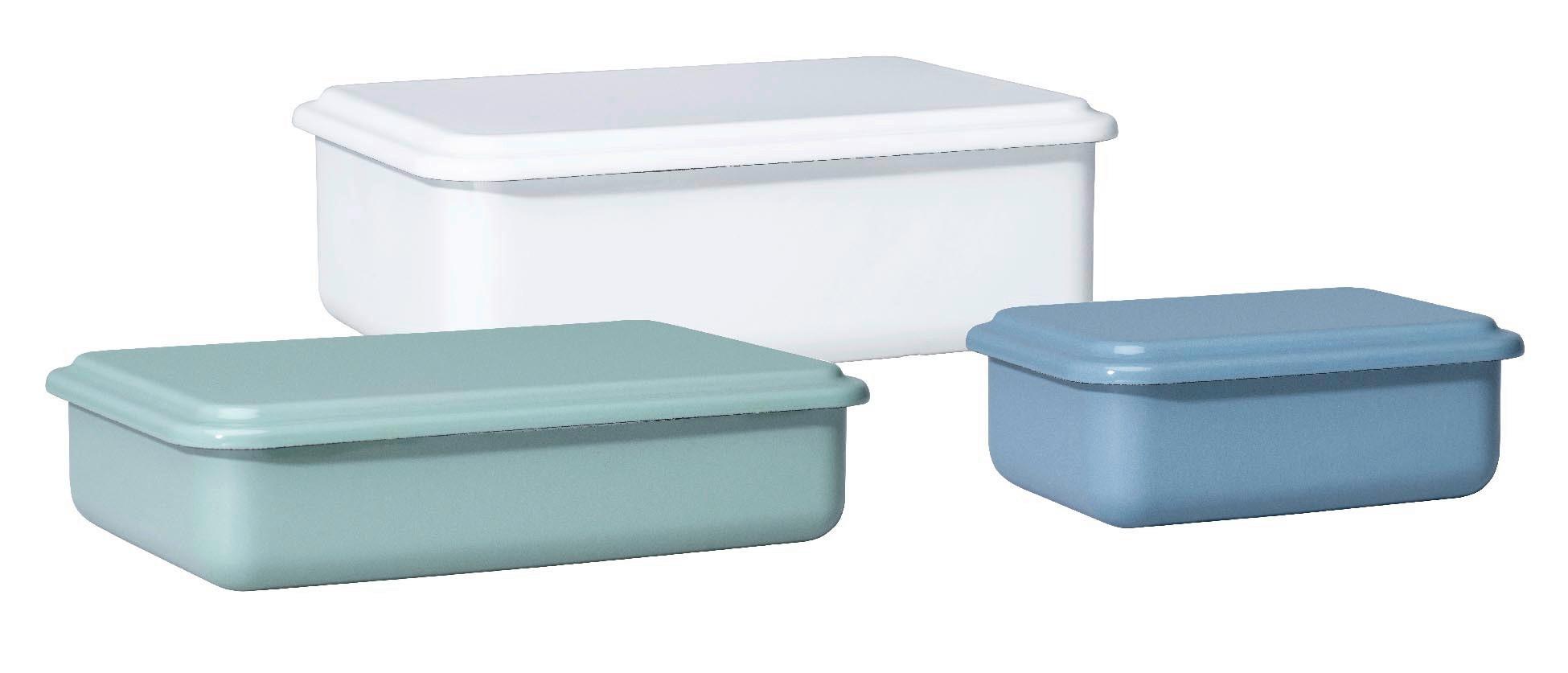 VORRATSDOSENSET 0201-033 SERVE+STORE - Pastellblau/Salbeigrün, Basics, Metall - Riess