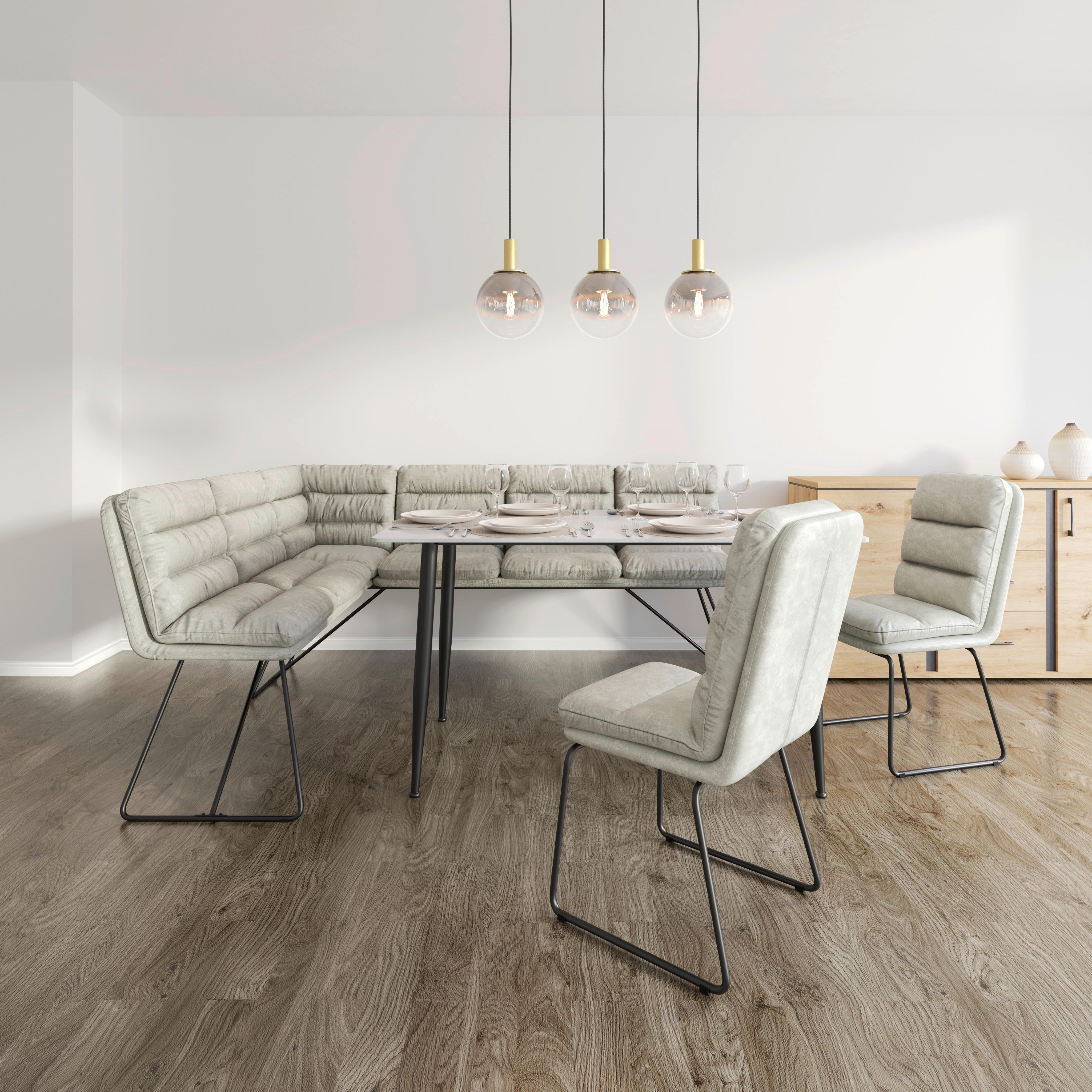 ROHOVÁ LAVICA KONA - čierna/svetlosivá, Modern, kov/drevo (135/180cm) - Bessagi Home